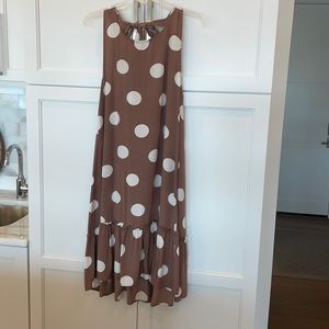 Polka Dot Brown Midi Dress